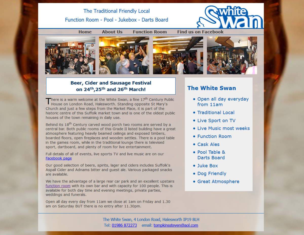 White Swan, Halesworth: Programming and Hosting